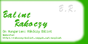 balint rakoczy business card
